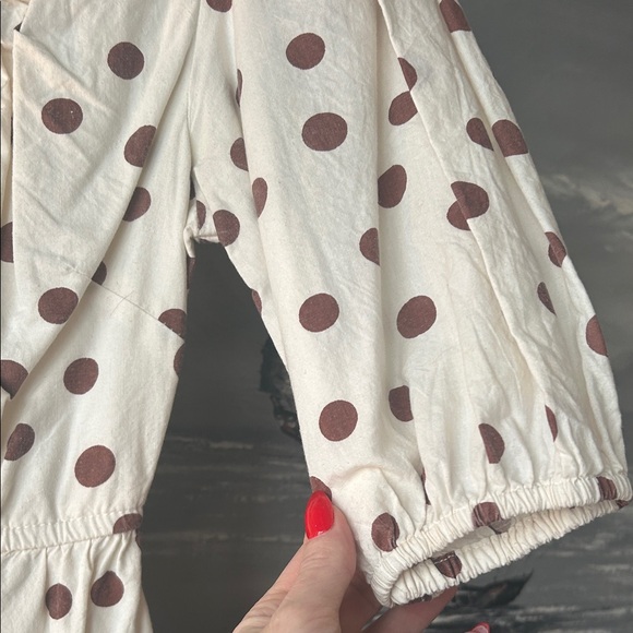 Polka Dot Tie Front Midi Dress – Cottagecore / French Girl - Picture 7 of 10